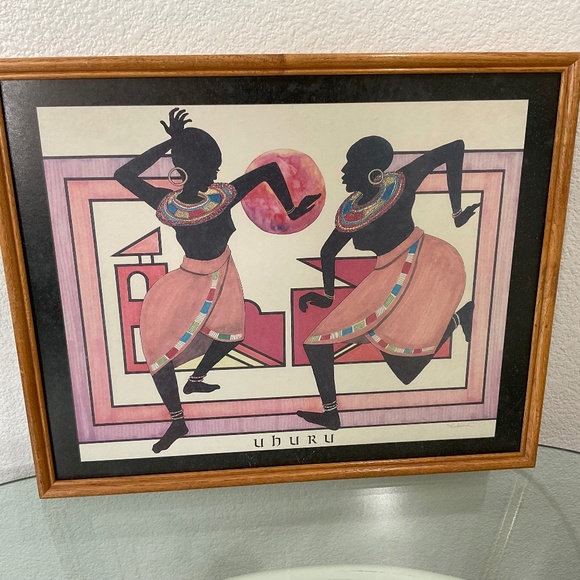 African American Art Print Uhuru Freedom 17x21” By Artist Edward Hale Halessie
